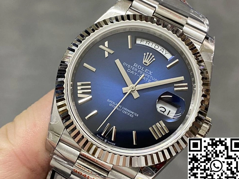 Factory Blue QF Steel Rolex 228239-0076 Deep Tungsten Day v5 Dial Date 1231